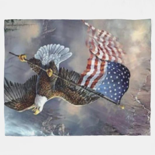 ADELAAR MET VLAG FLEECE DEKEN (Voorkant (Horizontaal))