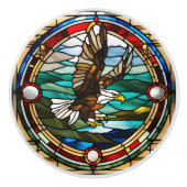 Adelaar namaak glas in lood keramische knop (Voorkant)