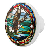 Adelaar namaak glas in lood keramische knop (Rechts)