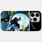 Adelaar neergestreken op boomtak onder maanlicht Case-Mate iPhone case (Achterkant (horizontaal))