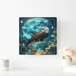 Adelaar neergestreken op Golden Tree Branch bij na Vierkante Klok