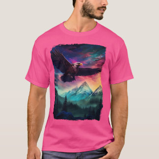 Adelaar Noorderlicht Aurora Borealis landschapsber T-shirt