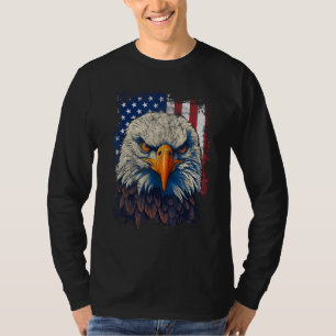 Adelaar Ogen Amerikaanse Vlag Patriottisch 4 juli T-shirt