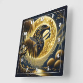 Adelaar onder het gouden maanlicht vierkante klok (Hoek)