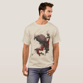 ADELAAR OP DE DENNENTAK IN DE REGEN Ukiyoe T-shirt (Voorkant volledig)