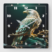 Adelaar op Rock Under Sparkling Stars Vierkante Klok (Voorkant)