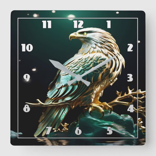 Adelaar op Rock Under Sparkling Stars Vierkante Klok (Voorkant)