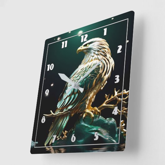 Adelaar op Rock Under Sparkling Stars Vierkante Klok (Hoek)