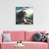 Adelaar op Rocky Terrain Canvas Afdruk (Insitu (Woonkamer))