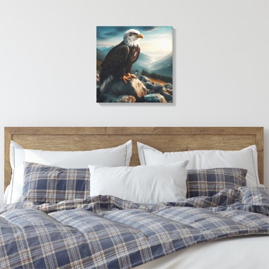 Adelaar op Rocky Terrain Canvas Afdruk (Insitu (Slaapkamer))