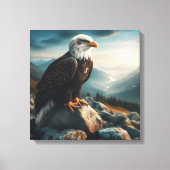 Adelaar op Rocky Terrain Canvas Afdruk (Voorkant)