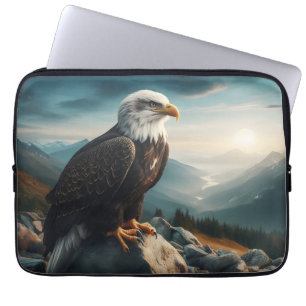 Adelaar op rotsachtig terrein laptop sleeve