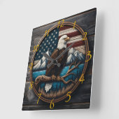 Adelaar op tak, Amerikaanse vlag Vierkante Klok (Hoek)