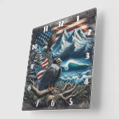 Adelaar op tak in Mountain Uitzicht Vierkante Klok (Hoek)