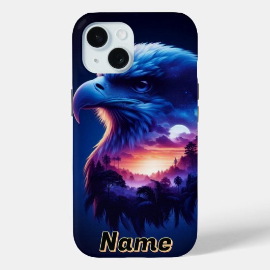 Adelaar overgoten met mystiek landschap bij zonson Case-Mate iPhone case (Achterkant)
