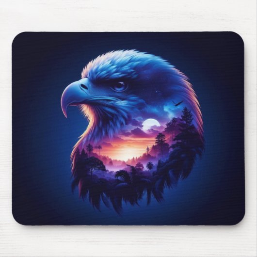 Adelaar overladen met mystiek zonsonderganglandsch muismat (Voorkant)