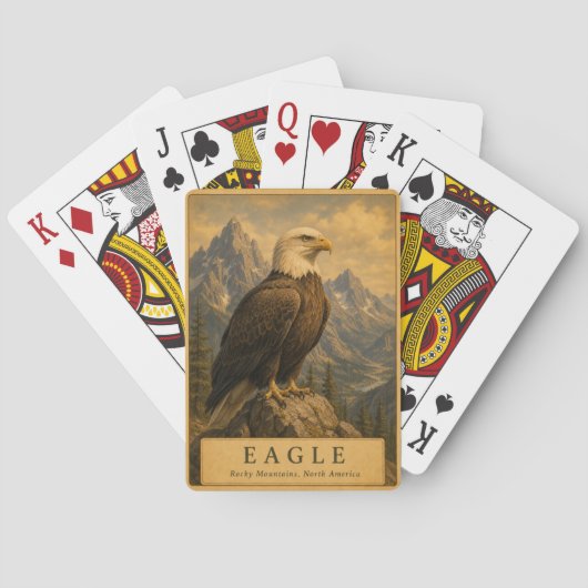 Adelaar Rocky Mountains VINTAGE Pokerkaarten (Achterkant)