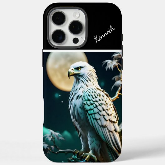 Adelaar silhouet tegen een volle maan Case-Mate iPhone case (Achterkant)