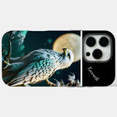 Adelaar silhouet tegen een volle maan Case-Mate iPhone case (Achterkant (horizontaal))