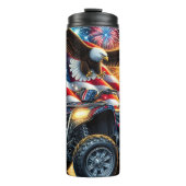 Adelaar stijgt boven patriottische ATV-display Thermosbeker (Voorkant)