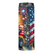 Adelaar stijgt boven patriottische ATV-display Thermosbeker (Achterkant)