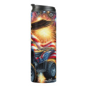 Adelaar stijgt boven patriottische ATV-display Thermosbeker (Geroteerd rechts)