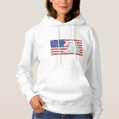 Adelaar stijgt met Amerikaanse vlag Hoodie (Voorkant)