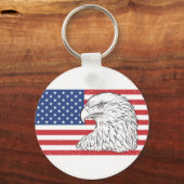 Adelaar stijgt met Amerikaanse vlag Sleutelhanger (Voorkant)