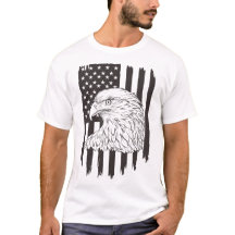 Adelaar stijgt met Amerikaanse vlag