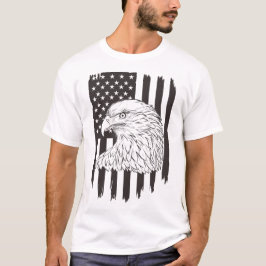 Adelaar stijgt met Amerikaanse vlag T-shirt