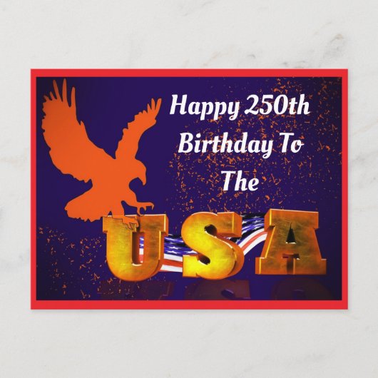 Adelaar USA 250e verjaardag briefkaart (Voorkant)