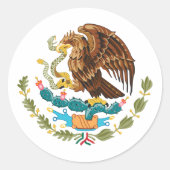 Adelaar van de Mexicaanse vlag Ronde Sticker (Voorkant)