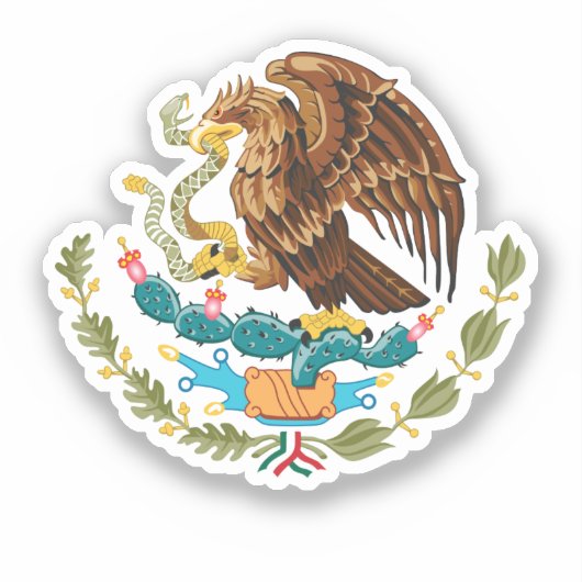 Adelaar van de Mexicaanse vlag Sticker (Voorkant)