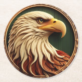 Adelaar van kracht en vrijheid ronde kartonnen onderzetter (Voorkant)
