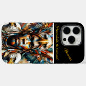 Adelaar-versierde Afrikaanse krijger, AI-kunst Case-Mate iPhone Case (Achterkant (horizontaal))
