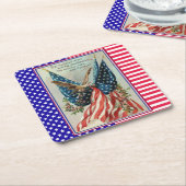  adelaar Vierde juli Patriottische vlag Kartonnen Onderzetters (Schuin)