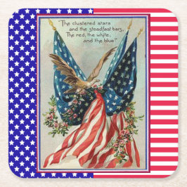 adelaar Vierde juli Patriottische vlag Kartonnen Onderzetters