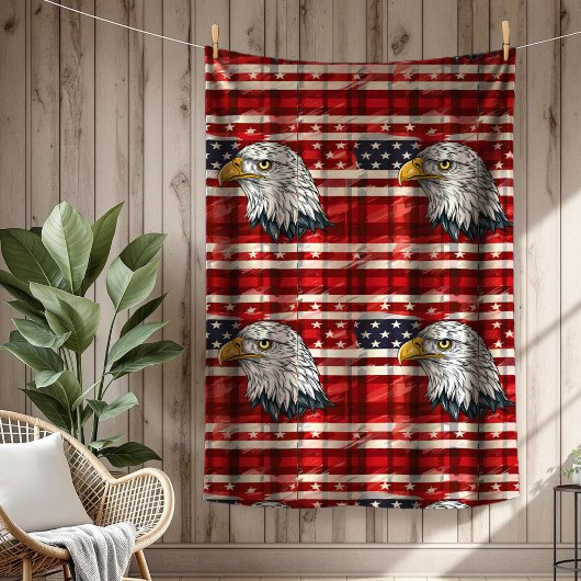 Adelaar & Vlag Worp Vier Amerika met Gemak Fleece Deken