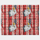 Adelaar & Vlag Worp Vier Amerika met Gemak Fleece Deken (Voorkant (Horizontaal))