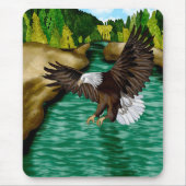 Adelaar Vliegen over de rivier in de bergen Muismat (Voorkant)