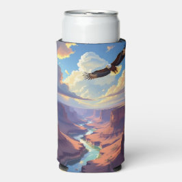 Adelaar vliegend over een canyon seltzer blikjeskoeler