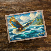 Adelaar vliegt over de oceaan poster