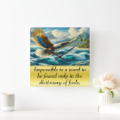 Adelaar vliegt over de oceaan vierkante klok (Huis)