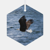 Adelaar vliegt over de oceaantop glas ornament (Achterkant)