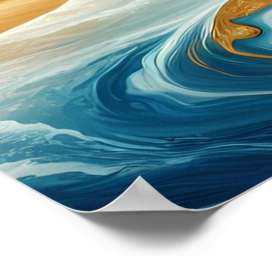 Adelaar vliegt over water poster (Hoek)