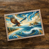 Adelaar vliegt over water poster