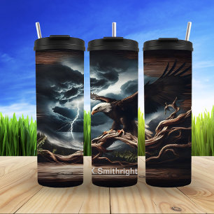 Adelaar voor de bliksem Storm lucht Thermosbeker