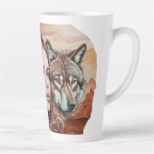 Adelaar - Vrouw - Wolf - waterverf art 1 - Fan Fun Latte Mok (Rechts)