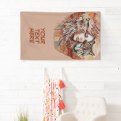 Adelaar - Vrouw - Wolf - waterverf kunst 1 - Fan F Spandoek (Insitu)