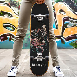 Adelaar Vs Slang Retro Tattoo Stijl Aangepaste Naa Persoonlijk Skateboard